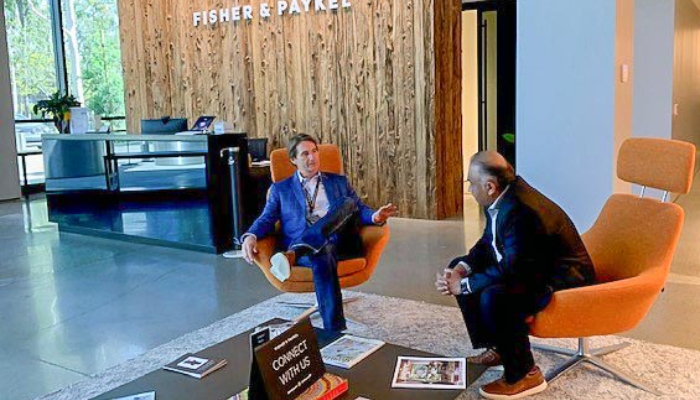 Scott and Keyur talk at Fisher & Paykel