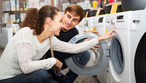 Couple Shopping for Front Load Washer