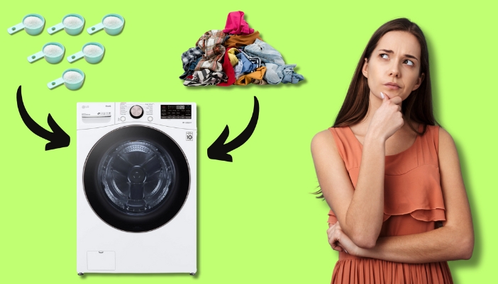 An infographic of the correct amount of powder detergent for a load.