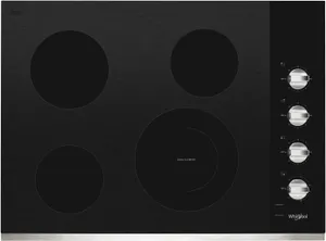 Overhead view of the Whirlpool WCE55US0HS cooktop 