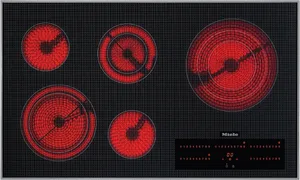 Overhead view of the Miele KM 5860 240V cooktop 