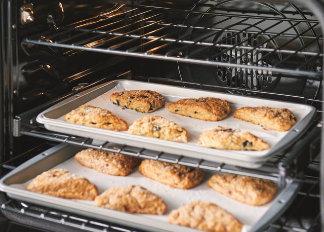 scones baking in a convection oven