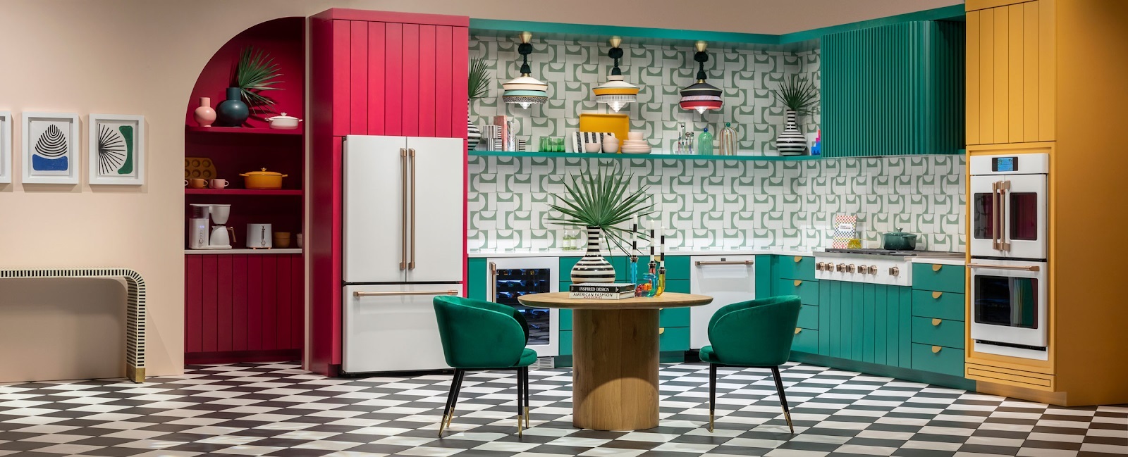endless optimism kitchen vignette with café kitchen appliances at kbis virtual experience