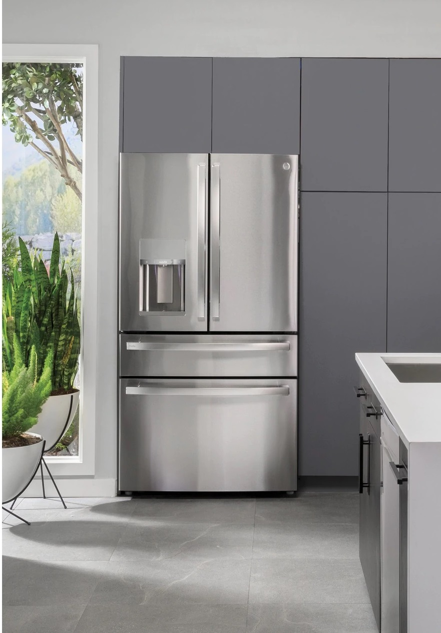ge profile PVD28BYNFS installed into a modern kitchen 