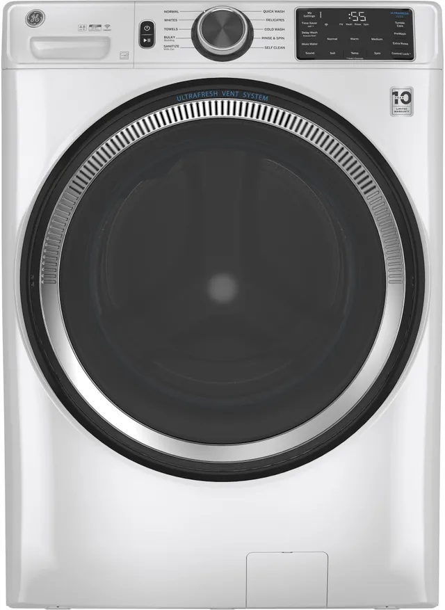 shot of ge GFW550SSNWW front-load washer