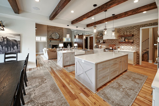 Wide view of JFK Design Build New Home Kitchen featuring Thermador appliances