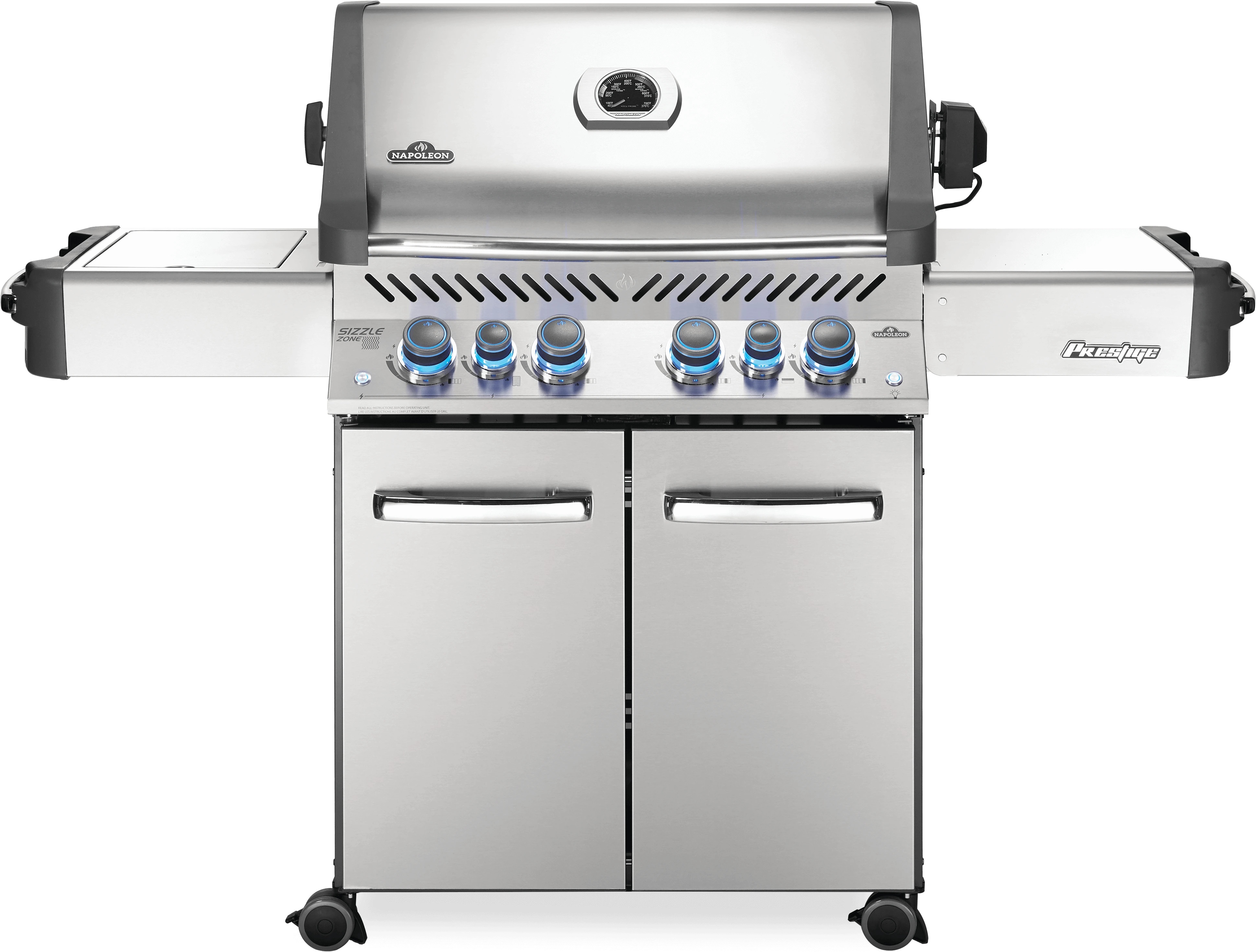 Front view of Napoleon Prestige P500RSIBNSS-3 66-¼ “ gas grill 