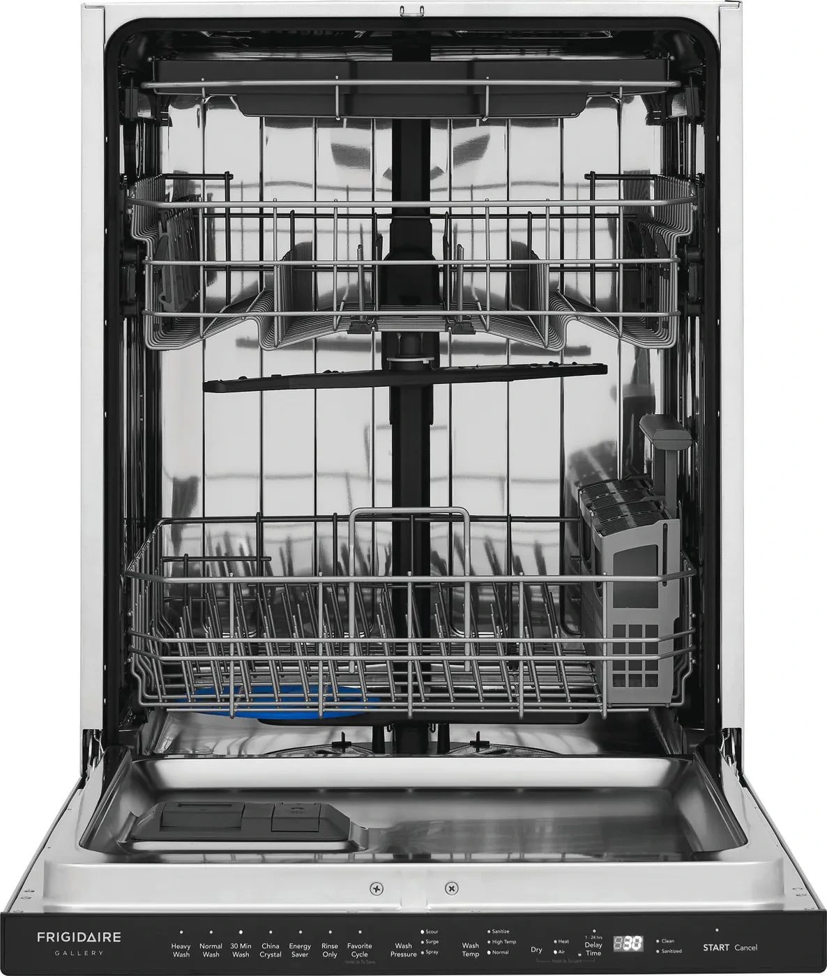 Frigidaire Gallery FGIP2479SF dishwasher shown open 