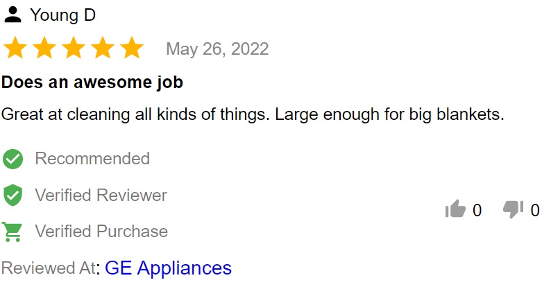 Buyer review of GE Profile PTW605BSRWS top load washer 