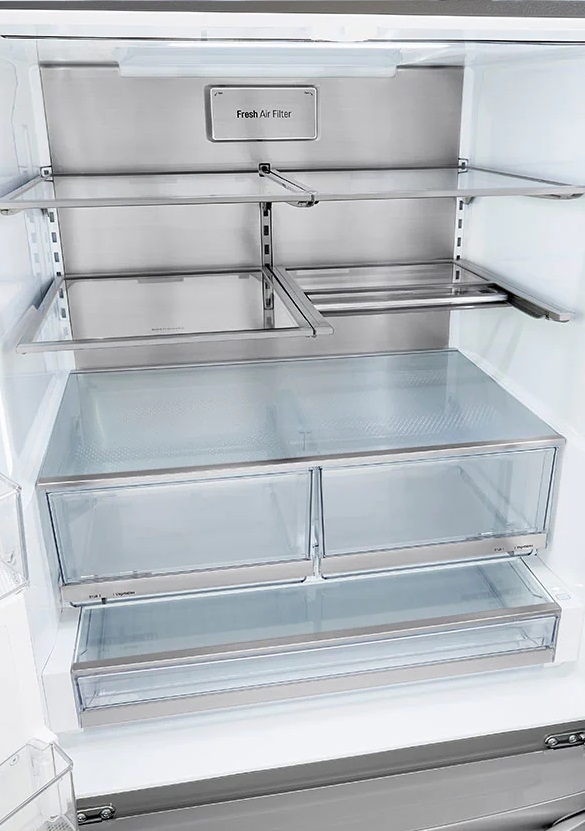 Closer look inside the LG LRFXC2416S French door refrigerator 