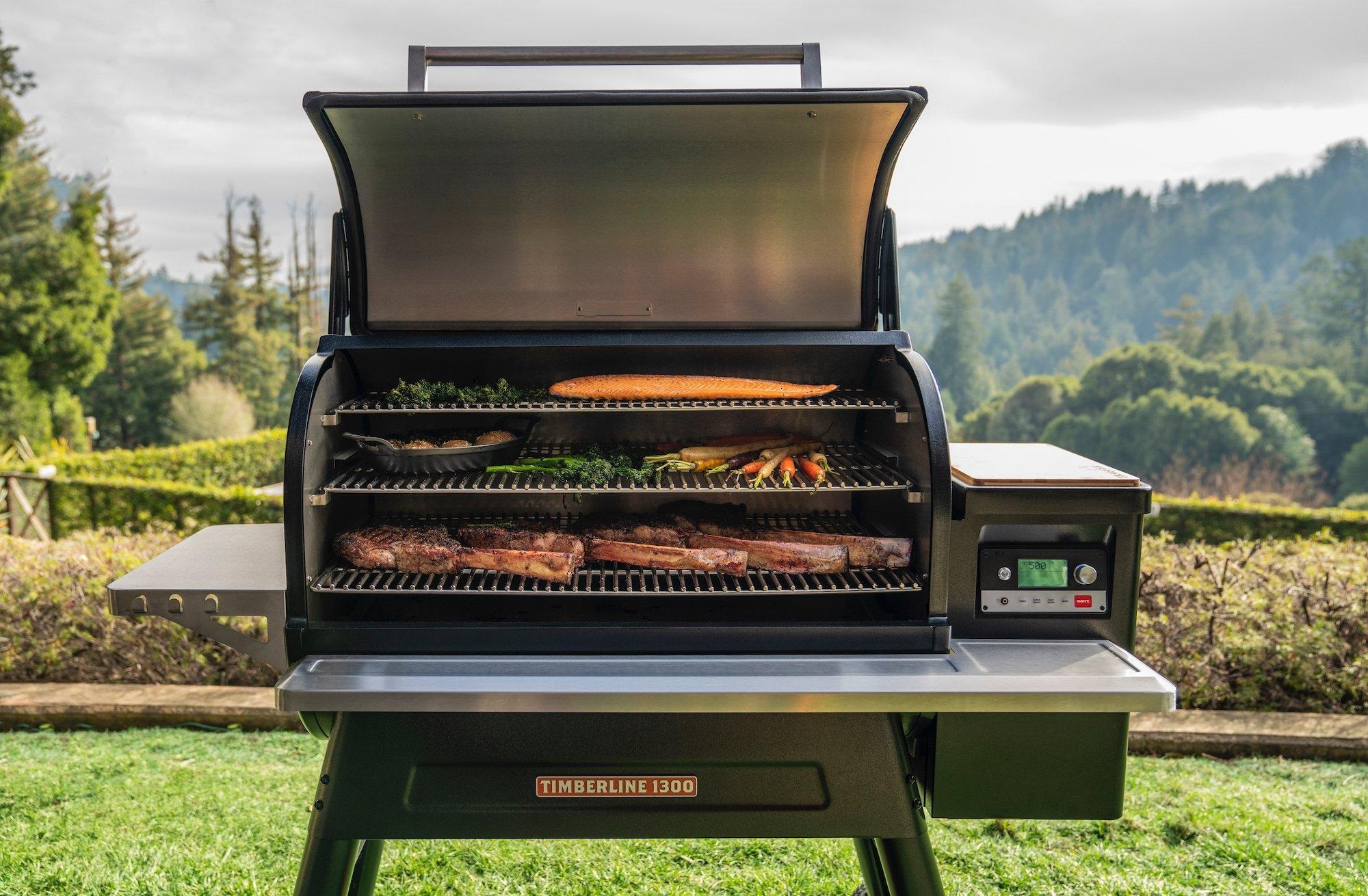 Front view of Traeger Timberline pellet grill