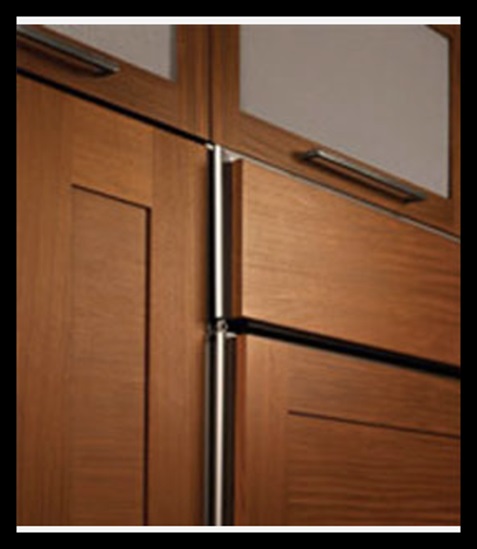 Example of a classic overlay custom front panel on a refrigerator