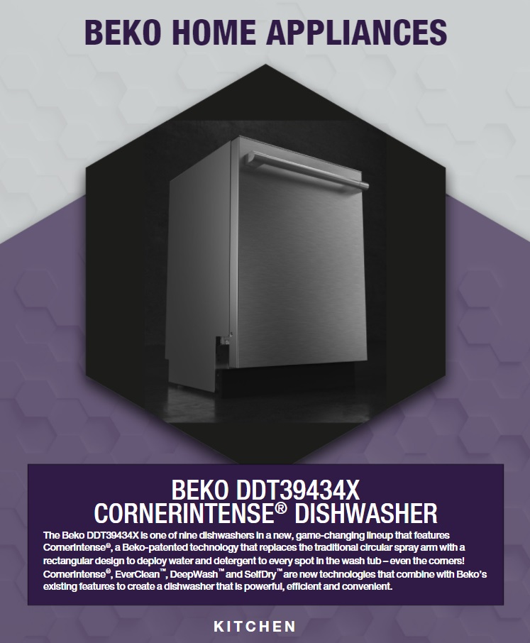 KBIS 2022 graphic for Beko Cornerintense dishwasher 