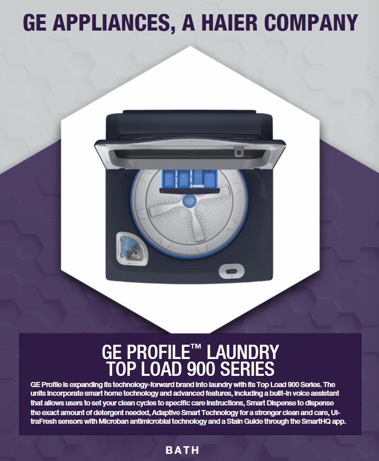 KBIS graphic for GE Profile 900 Series top load washers