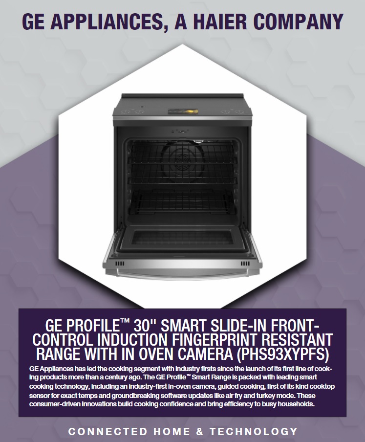 KBIS 2022 graphic for GE Profile 30-inch smart slide-in range 
