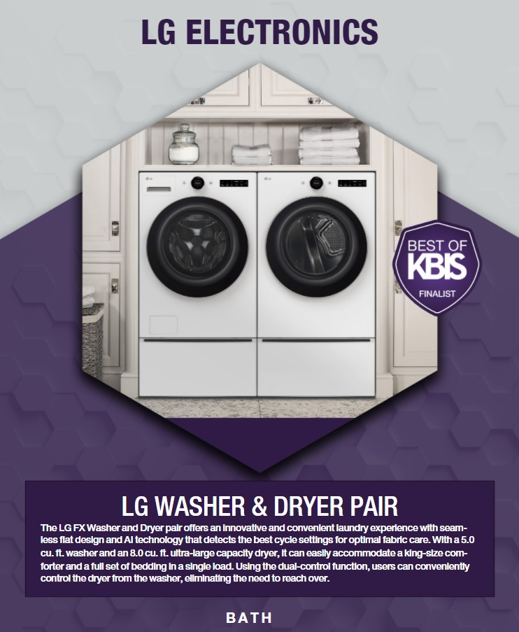 KBIS graphic for LG front load washers and dryers 