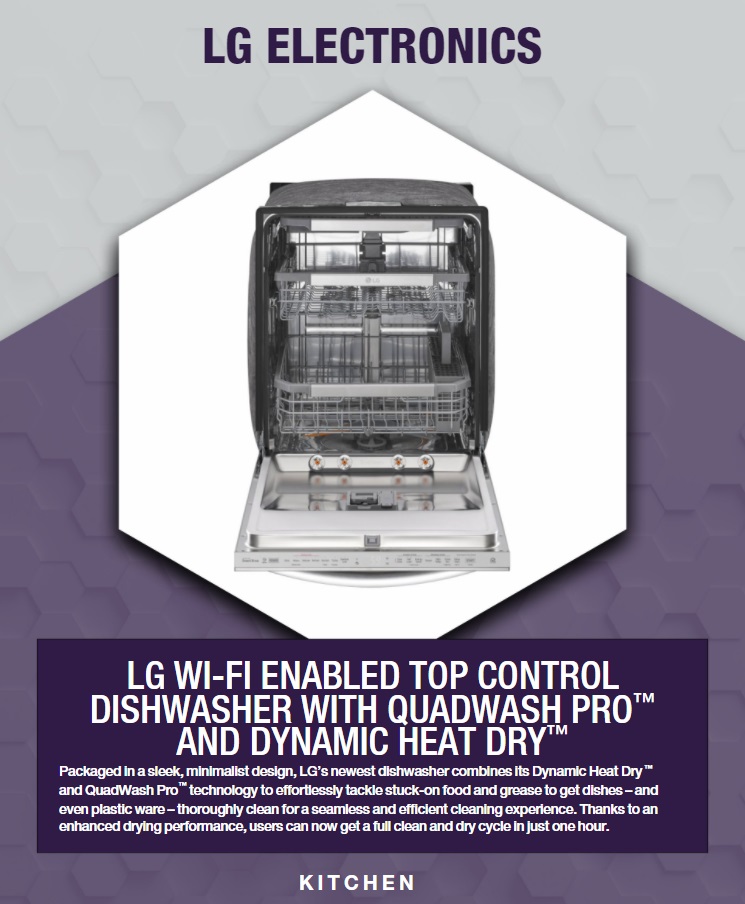 KBIS 2022 graphic for LG QuadWash smart dishwasher 