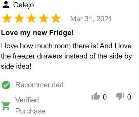 Customer review of GE Profile PFE28KMKES French door refrigerator 