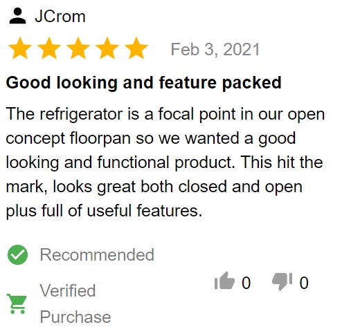 customer review of ge profile PVD28BYNFS refrigerator
