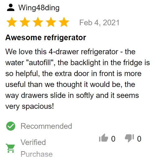 customer review of ge profile PVD28BYNFS refrigerator