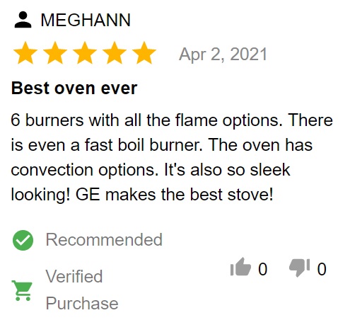 Customer review of cafe CGS700P2MS1 gas range 
