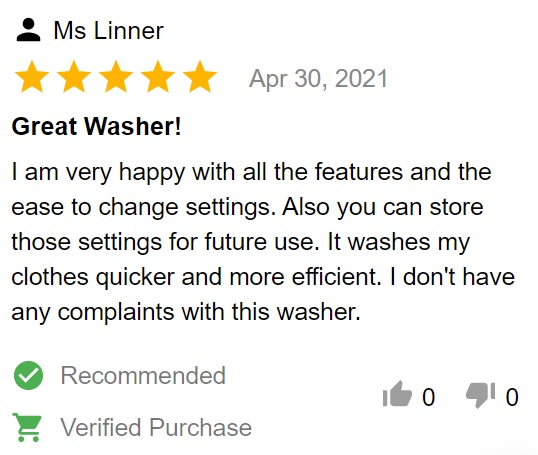 Customer review of GE GTW720BPNDG top load washer