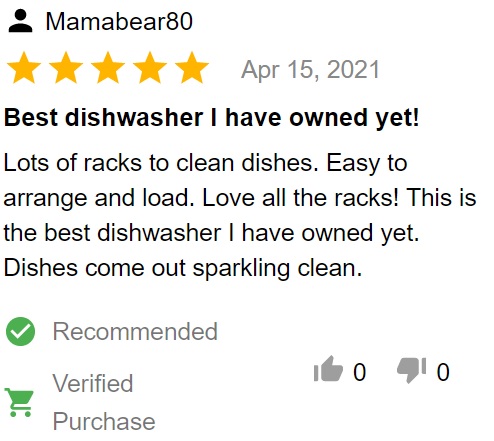 Customer review of KitchenAid KDTM404KPS dishwasher