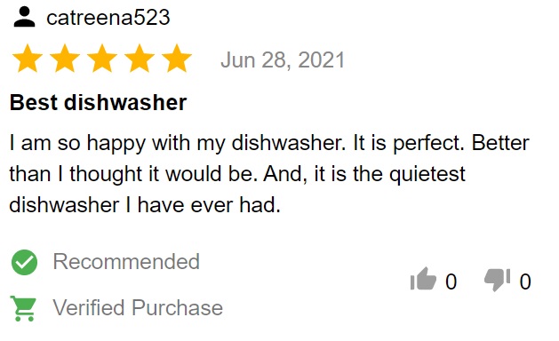 Buyer review of Samsung DW80R5060US dishwasher 