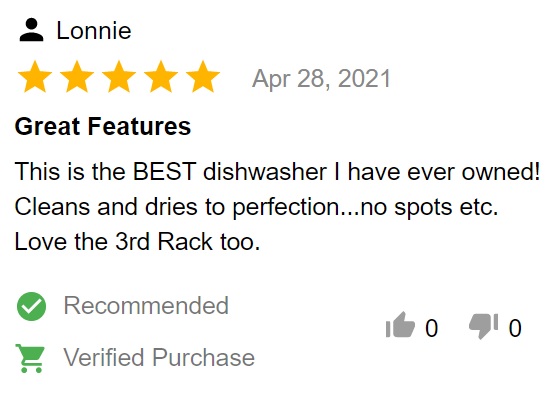 Buyer review of Whirlpool WDT750SAKZ dishwasher
