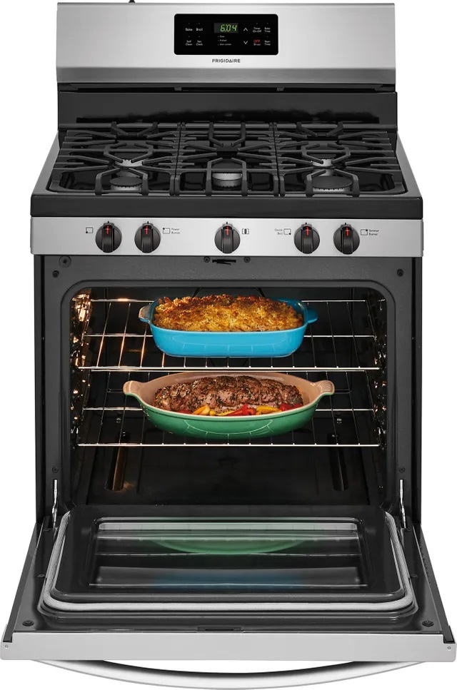 Inside shot of oven capacity on Frigidaire FFGF3054TS gas range 