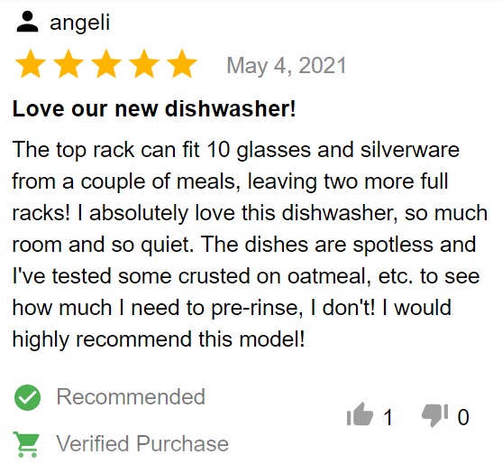 Buyer review of KitchenAid KDTM604KPS dishwasher 
