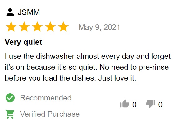 Buyer review of KitchenAid KDTM604KPS dishwasher 