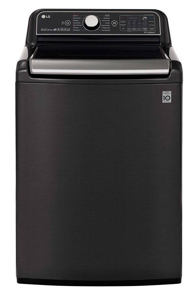 front view of black lg WT7900HBA top load washer 
