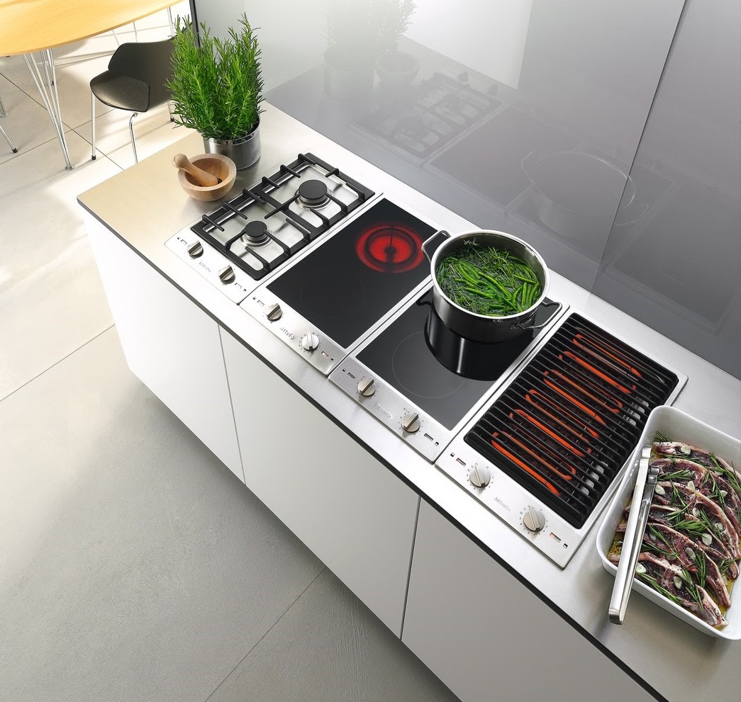 three piece Miele transitional cooktop 