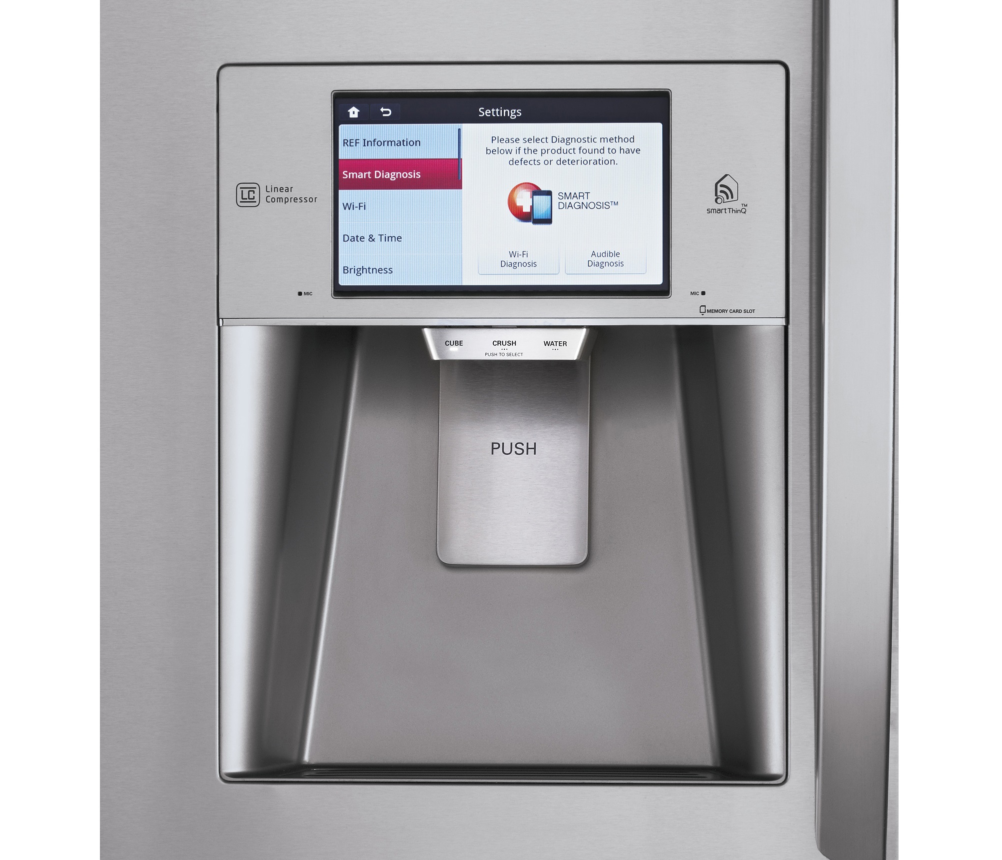 Up close look at Smart Diagnosis on an LG French door refrigerator