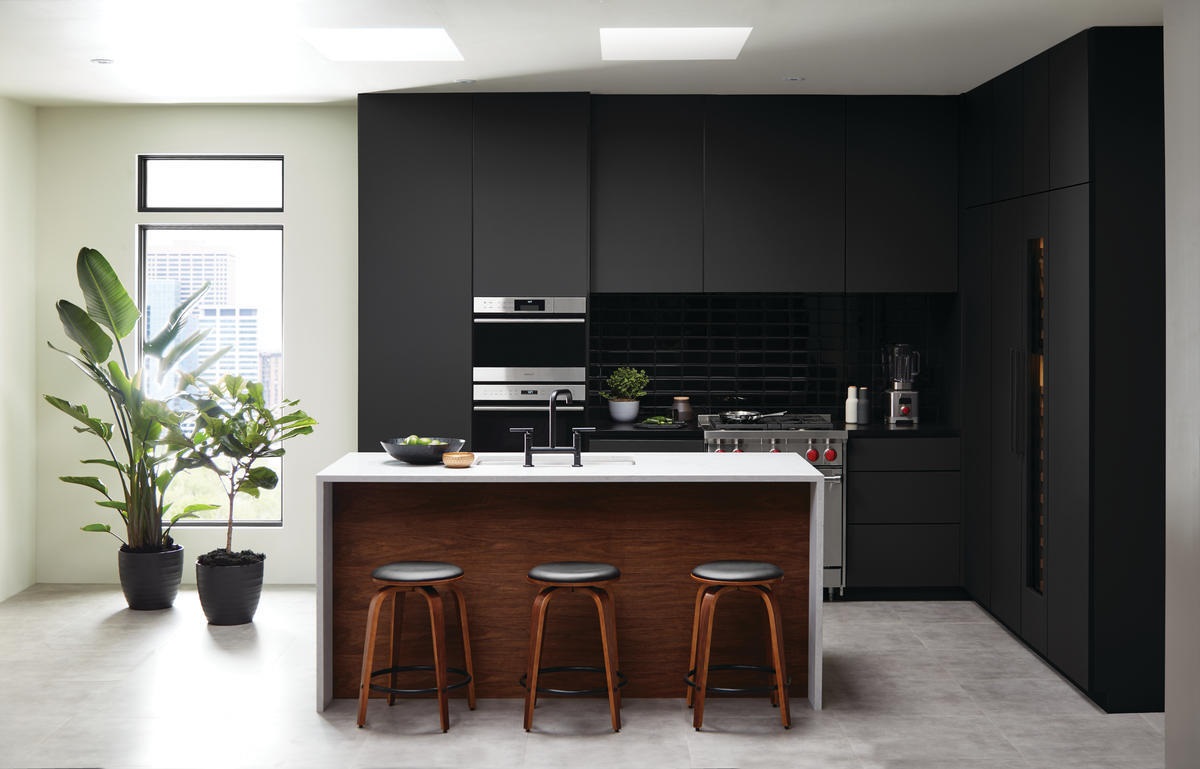 Full shot of modern kitchen full of Sub Zero appliances