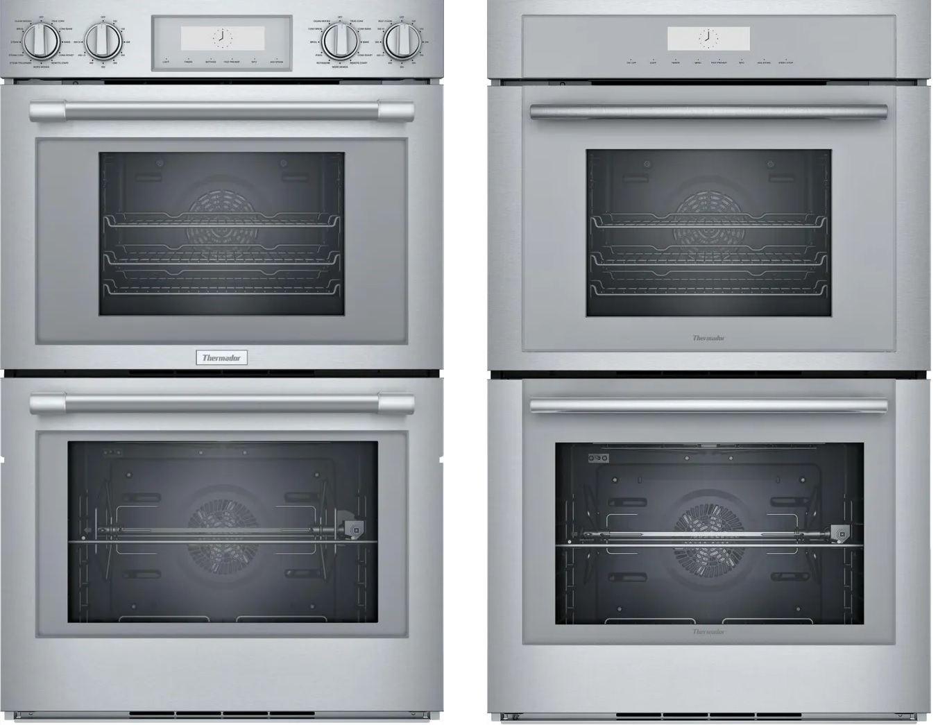 Side by side of Thermador Masterpiece and Professional steam ovens