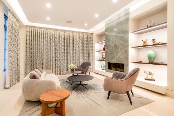 Motorized Shades Gathering Room