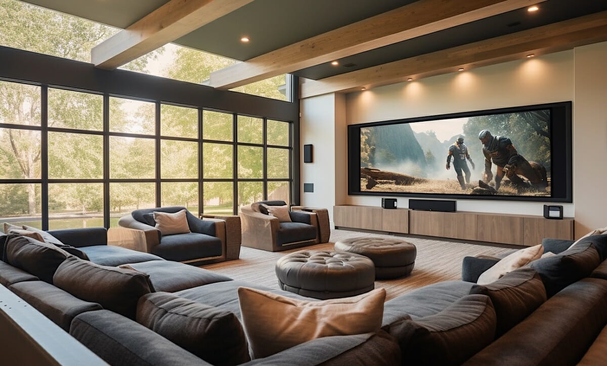 Home Theater with Couch Seating