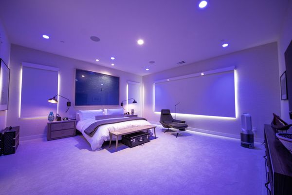 Lit up Bedroom