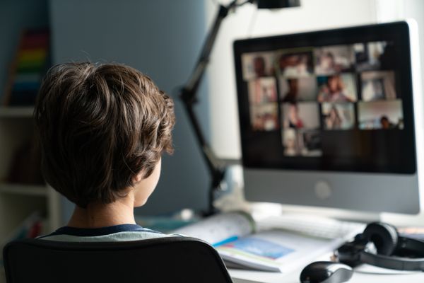 Kid Attending Online Class
