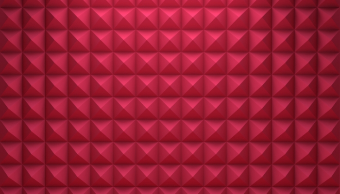 Closeup of red acoustic paneling