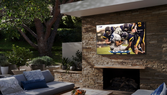 Samsung Terrace outdoor TV on a nice patio
