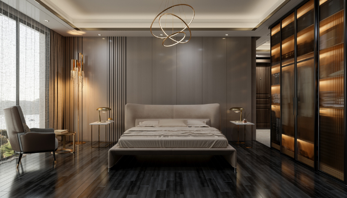luxury room with custom integrated smart lighting
