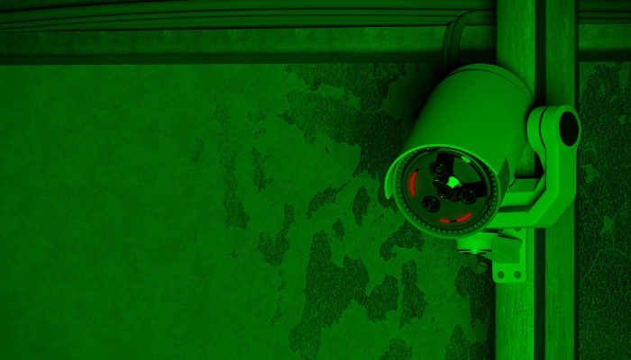 security camera at night