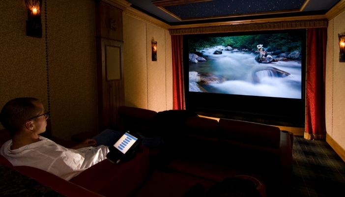 A home theater with smart integration enabled