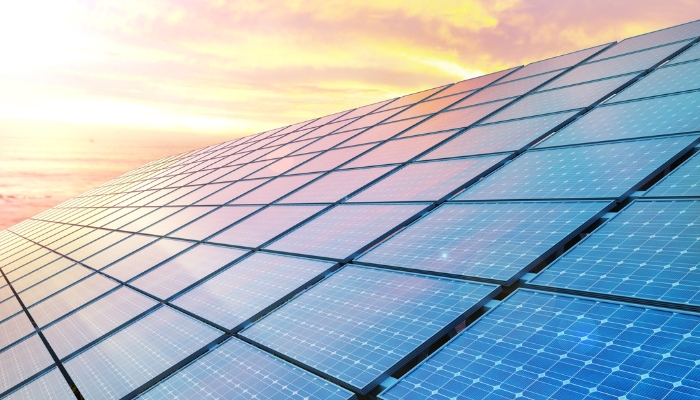 solar panels on roof