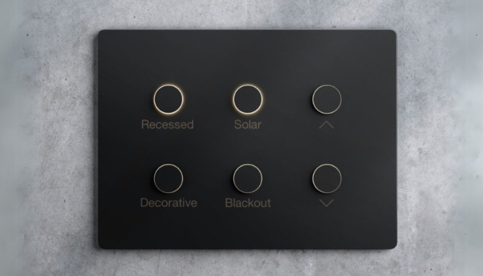 Lutron lighting control panel closeup 