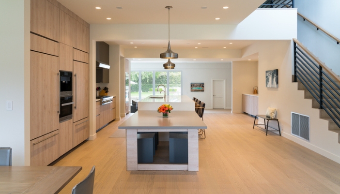Open concept space in a home with Ketra lighting