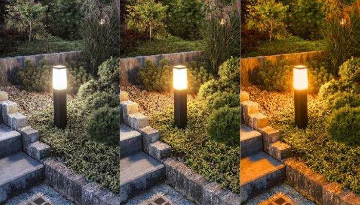 cool , neutral, and warm backyard lighting